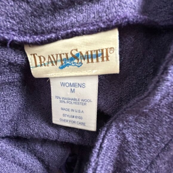 TravelSmith Womens Purple Washable Wool-Blend Long-Sleeve Tunic Jacket Medium - Picture 3 of 7